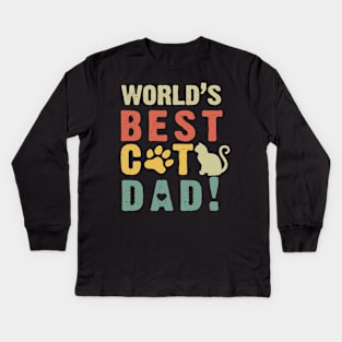 World's Best Cat Dad Costume Gift Kids Long Sleeve T-Shirt